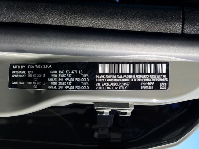2020 JEEP RENEGADE L ZACNJABB0LPL31597
