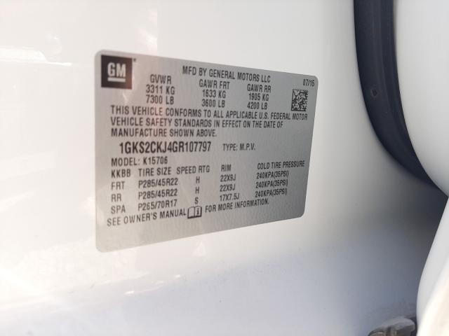 2016 GMC YUKON DENA 1GKS2CKJ4GR107797