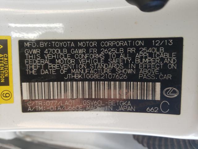 2014 LEXUS ES 350 JTHBK1GG8E2107626