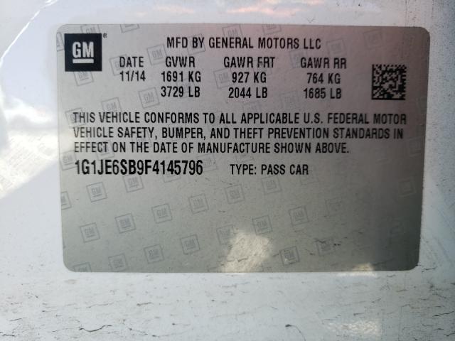 2015 CHEVROLET SONIC LTZ 1G1JE6SB9F4145796