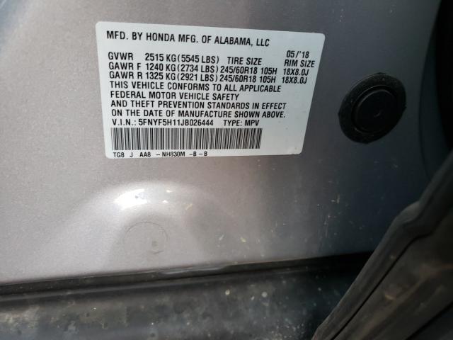 2018 HONDA PILOT LX 5FNYF5H11JB026444