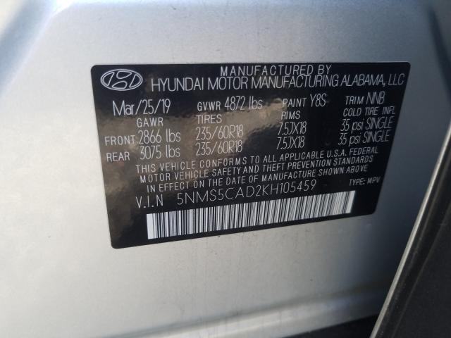 2019 HYUNDAI SANTA FE L 5NMS5CAD2KH105459