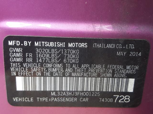 2015 MITSUBISHI MIRAGE DE ML32A3HJ3FH001225