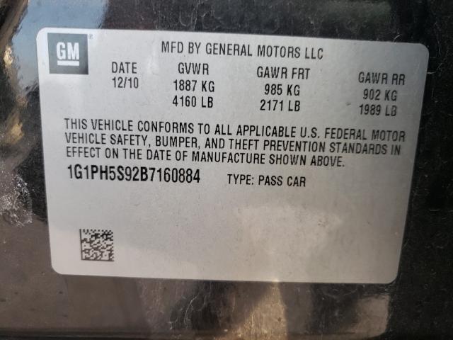 2011 CHEVROLET CRUZE LTZ 1G1PH5S92B7160884