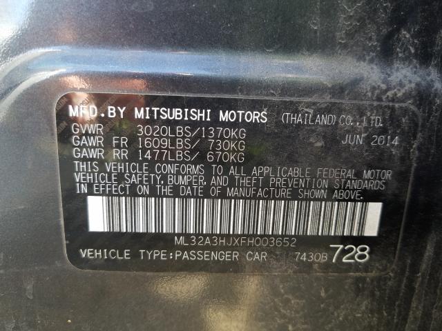 2015 MITSUBISHI MIRAGE DE ML32A3HJXFH003652