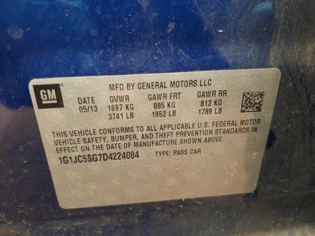 2013 CHEVROLET SONIC LT 1G1JC5SG7D4224084