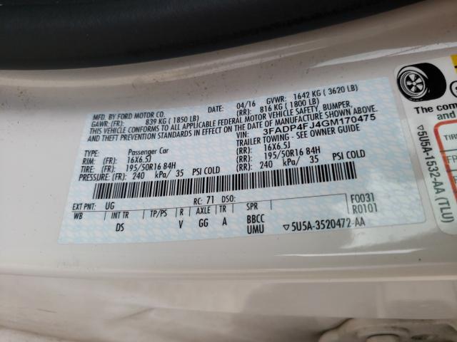 2016 FORD FIESTA TIT 3FADP4FJ4GM170475