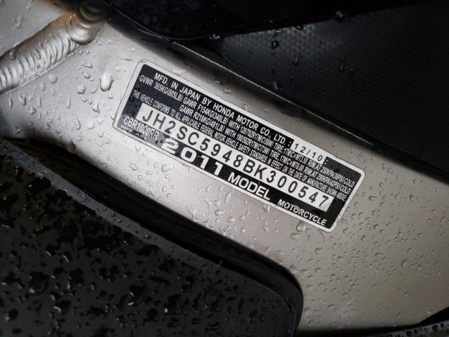 2011 HONDA CBR1000 RR JH2SC5948BK300547