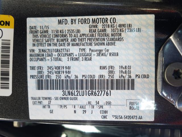 2016 LINCOLN MKZ HYBRID - 3LN6L2LU1GR627761