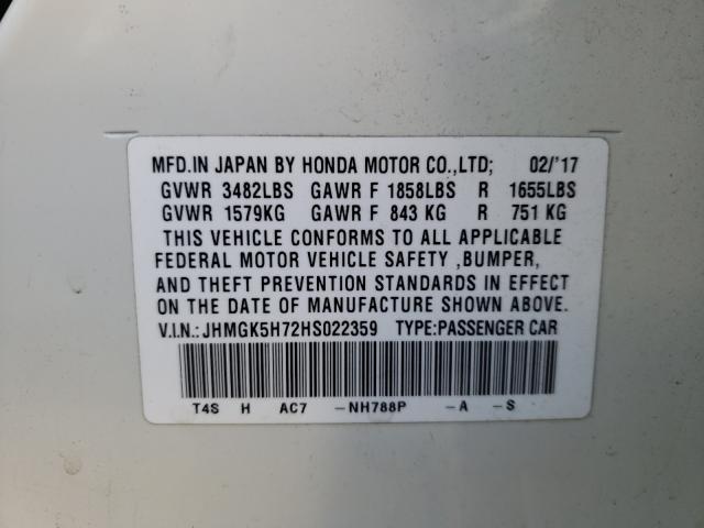2017 HONDA FIT EX JHMGK5H72HS022359