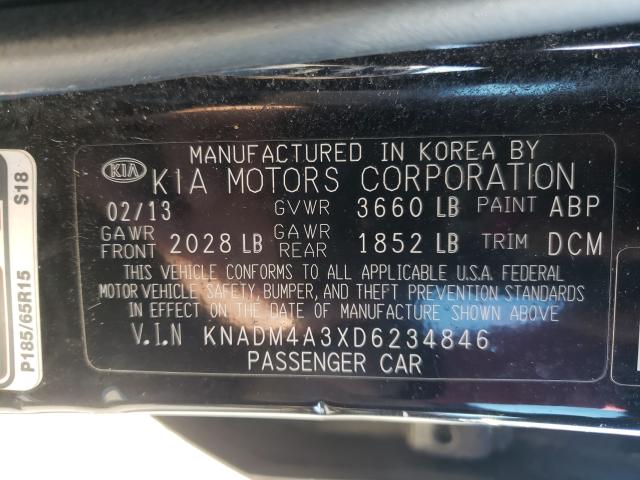 2013 KIA RIO KNADM4A3XD6234846
