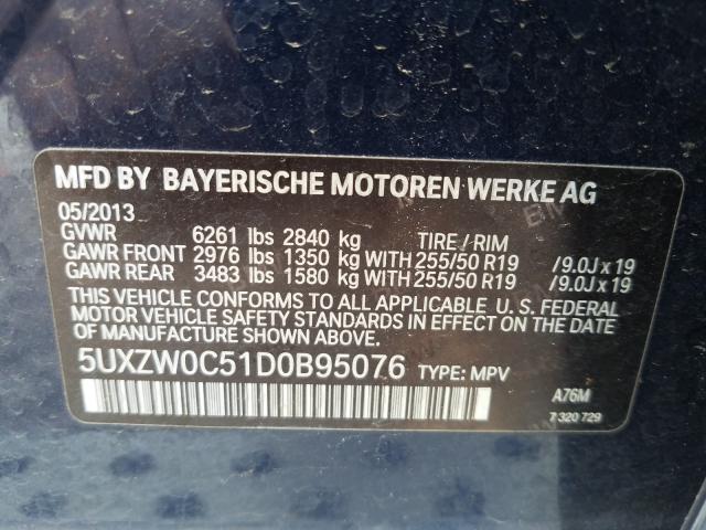2013 BMW X5 XDRIVE3 5UXZW0C51D0B95076