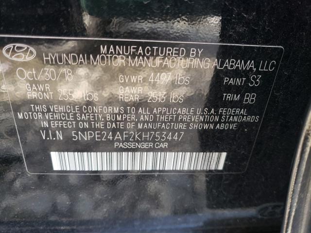 2019 HYUNDAI SONATA 5NPE24AF2KH753447