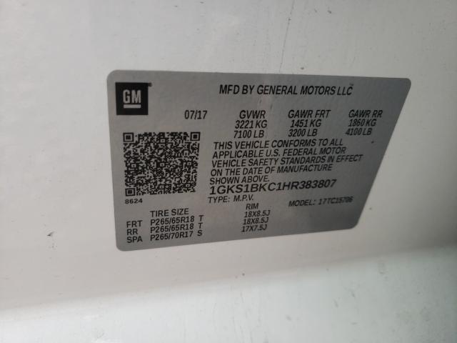 2017 GMC YUKON SLT 1GKS1BKC1HR383807
