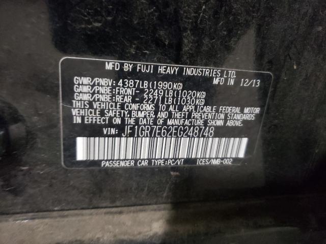 2014 SUBARU IMPREZA WR JF1GR7E62EG248748