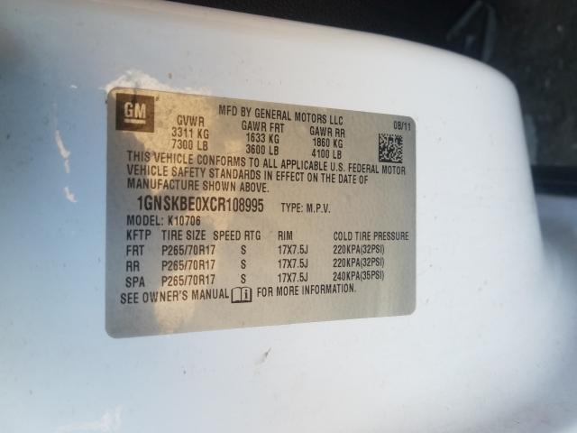 2012 CHEVROLET TAHOE K150 1GNSKBE0XCR108995