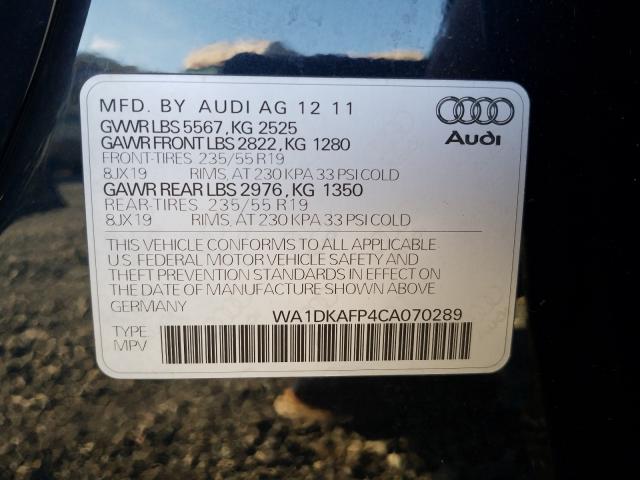 2012 AUDI Q5 PREMIUM WA1DKAFP4CA070289