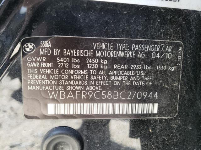 2011 BMW 550 I WBAFR9C58BC270944