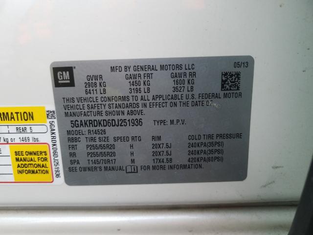 2013 BUICK ENCLAVE 5GAKRDKD6DJ251936