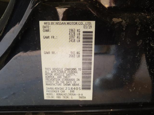 2019 NISSAN ALTIMA SV 1N4BL4DV1KC218405