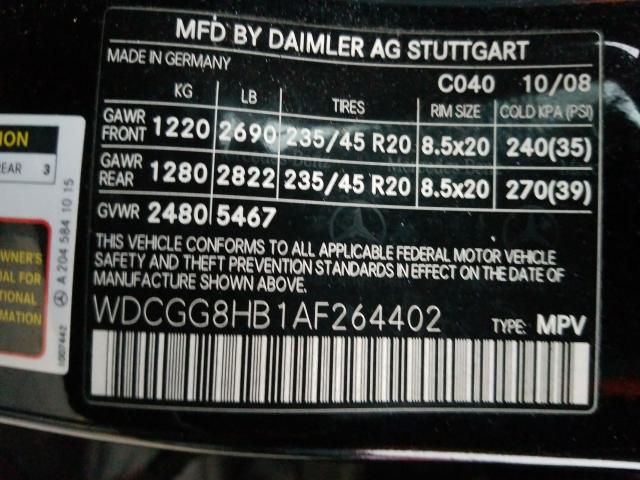 2010 MERCEDES-BENZ GLK 350 4M WDCGG8HB1AF264402