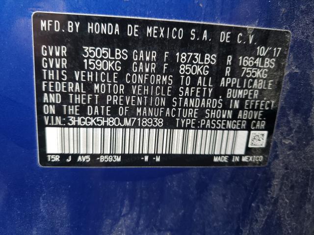 2018 HONDA FIT EX 3HGGK5H80JM718938