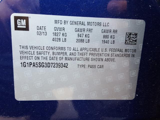 2013 CHEVROLET CRUZE LS 1G1PA5SG3D7239342
