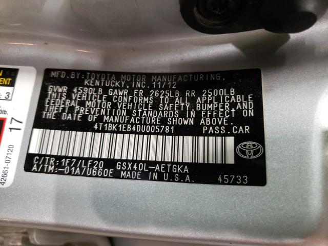 2013 TOYOTA AVALON XLE 4T1BK1EB4DU005781
