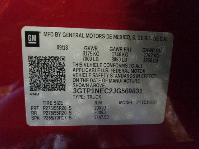 2018 GMC SIERRA C15 3GTP1NEC2JG569831