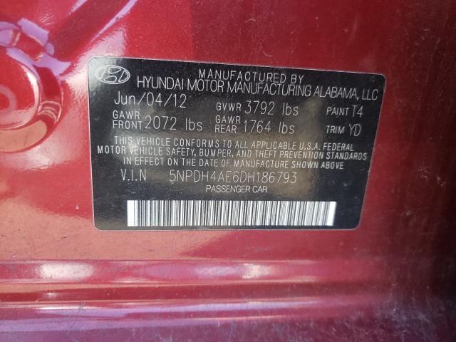 2013 HYUNDAI ELANTRA GL 5NPDH4AE6DH186793