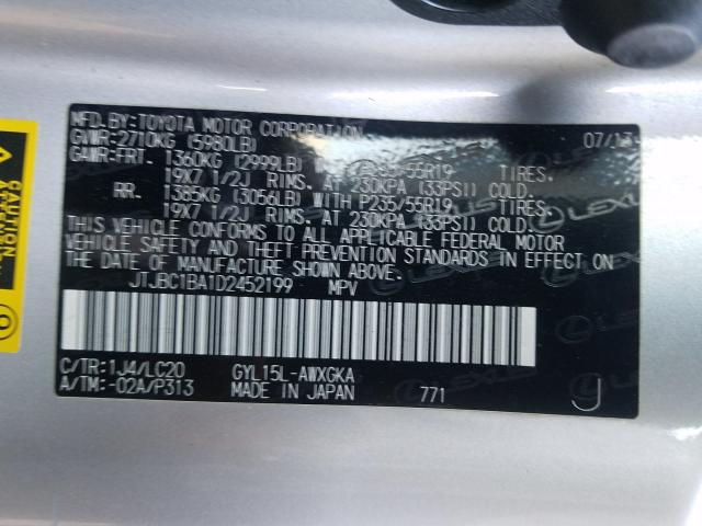 2013 LEXUS RX 450 JTJBC1BA1D2452199