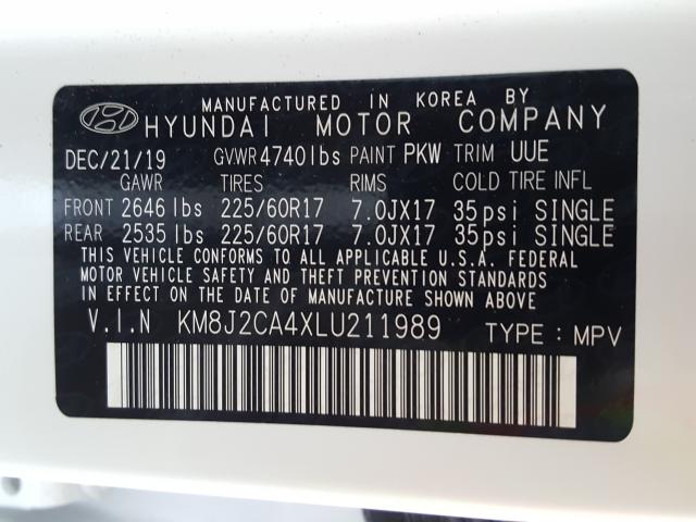 2020 HYUNDAI TUCSON SE KM8J2CA4XLU211989