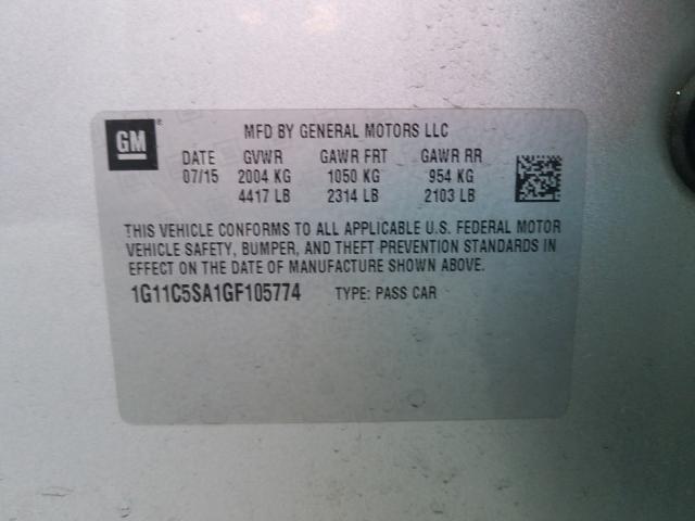 2016 CHEVROLET MALIBU LIM 1G11C5SA1GF105774