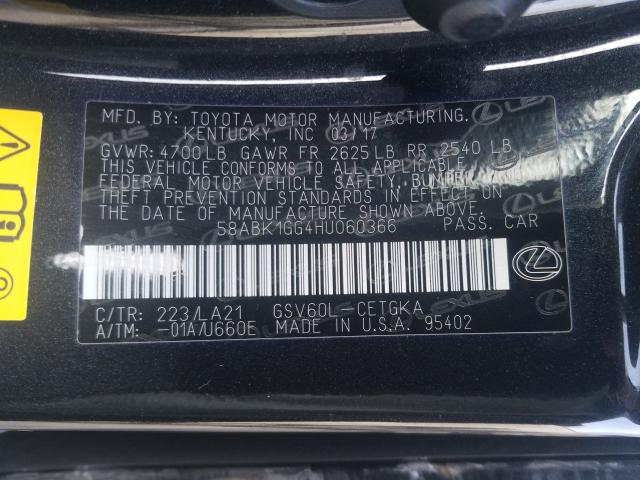 2017 LEXUS ES 350 58ABK1GG4HU060366