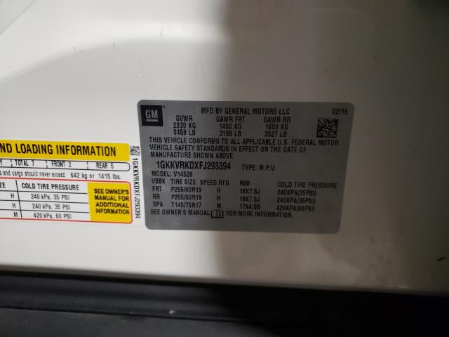 2015 GMC ACADIA SLT 1GKKVRKDXFJ293394