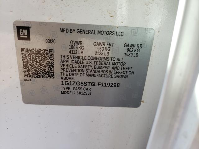 2020 CHEVROLET MALIBU RS 1G1ZG5ST6LF119298