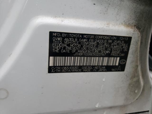 2014 LEXUS IS 250 JTHBF1D26E5023767