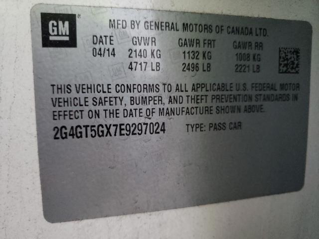 2014 BUICK REGAL GS 2G4GT5GX7E9297024