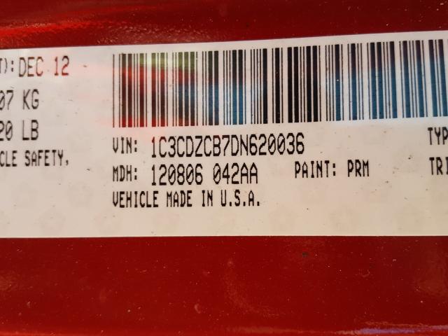 2013 DODGE AVENGER SX 1C3CDZCB7DN620036