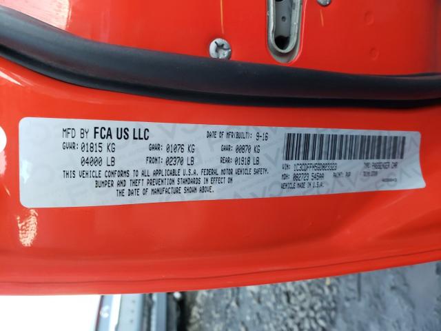 2016 DODGE DART SXT S 1C3CDFFH5GD823323