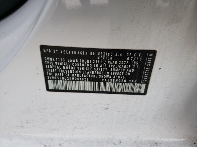 2019 VOLKSWAGEN JETTA SEL 3VWE57BU2KM061623