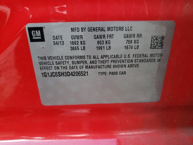 2013 CHEVROLET SONIC 1G1JC6SH3D4206521
