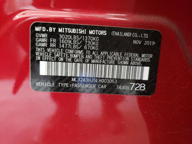 2020 MITSUBISHI MIRAGE ES ML32A3HJ5LH003053