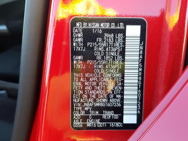 2016 NISSAN JUKE S JN8AF5MR8GT607236