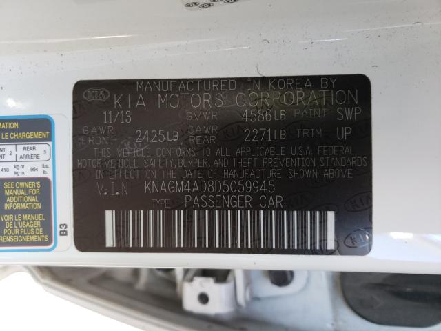 2013 KIA OPTIMA HYB KNAGM4AD8D5059945
