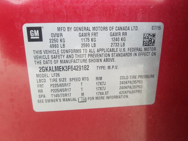 2015 GMC TERRAIN SL 2GKALMEK3F6429182