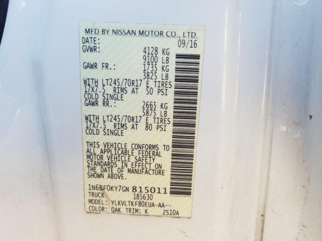 2016 NISSAN NV 1N6BF0KY7GN815011