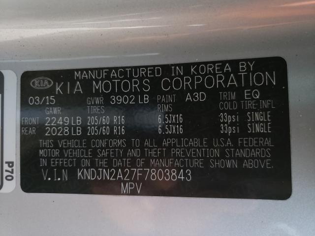 2015 KIA SOUL KNDJN2A27F7803843