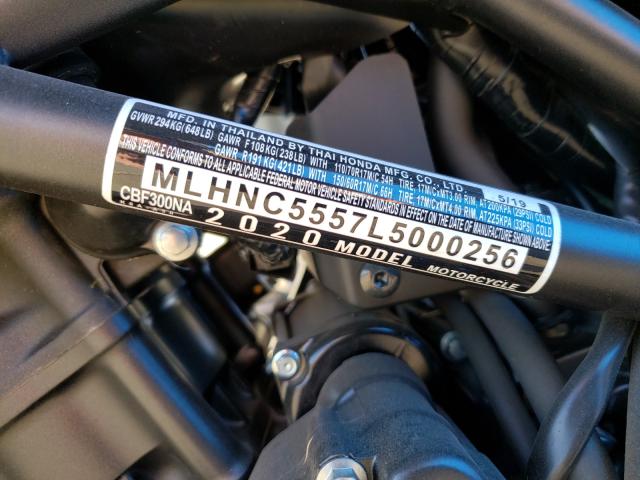 2020 HONDA CBF300 NA MLHNC5557L5000256