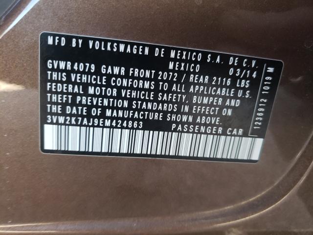 2014 VOLKSWAGEN JETTA BASE 3VW2K7AJ9EM424863